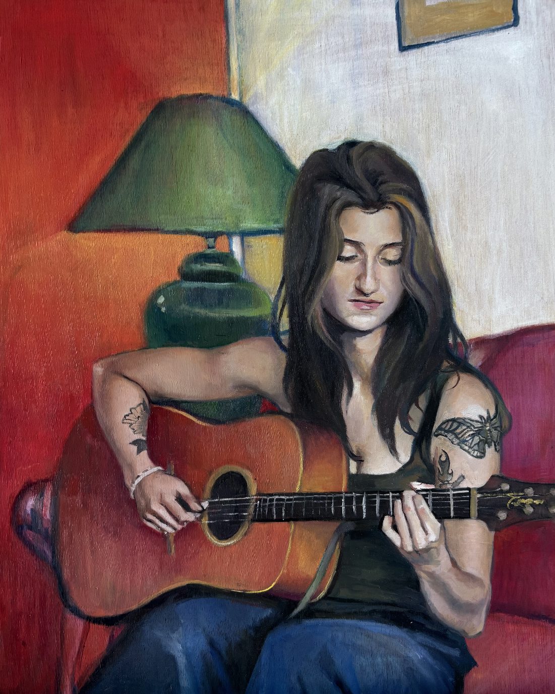 Portrait of Girl Playing Guitar